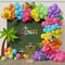 148pcs Summer Party Rainbow Balloon Garland Arch Kit with Flower Foil Balloons Beach Balls